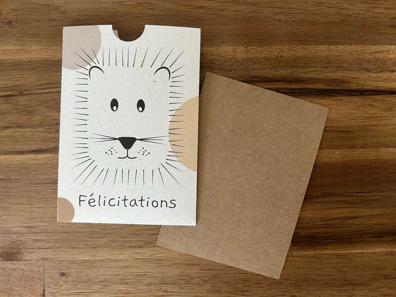 Carte Lion Félicitations
