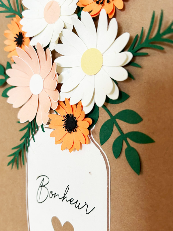 tableau bouquet de fleurs marguerites orange