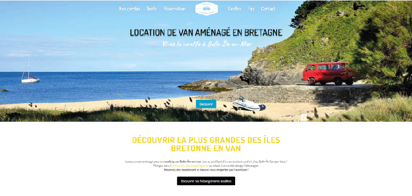 Site internet Belle-Île Camper Vans