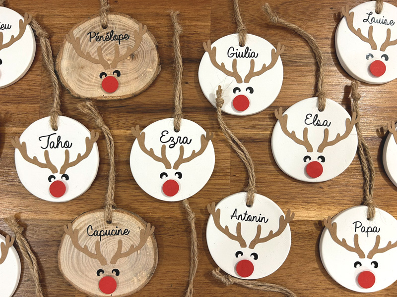 Décoration de Noël céramique Renne à personnaliser