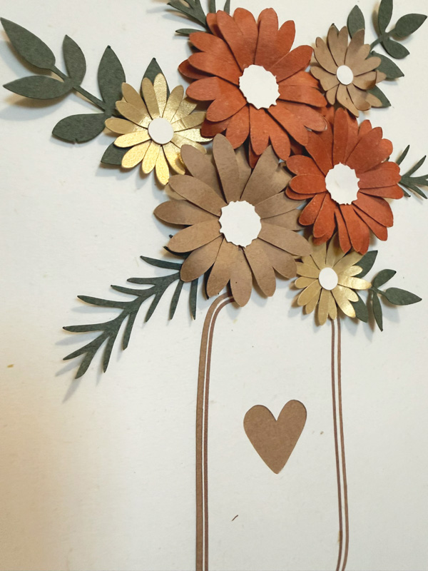 Tableau de fleurs terracotta - bouquet de marguerites