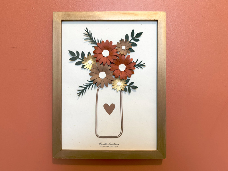 Tableau de fleurs terracotta - bouquet de marguerites